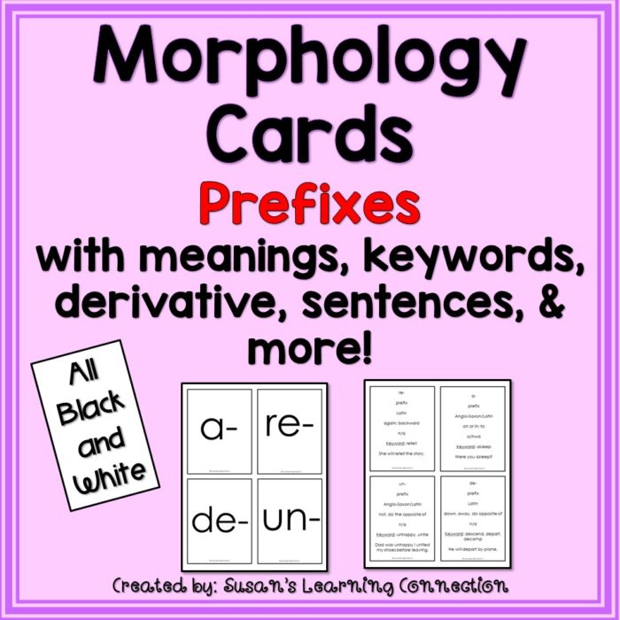 Prefixes / Morphology Cards